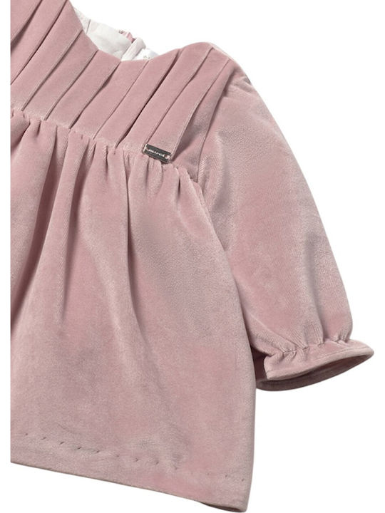 Children's Dress Long Sleeve Velvet Rose Petal