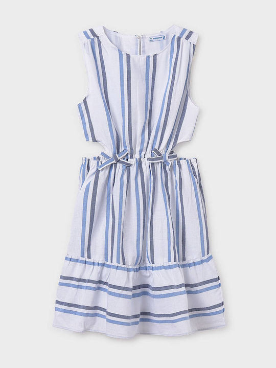 Kinderkleid Ärmellos Gestreift Blue