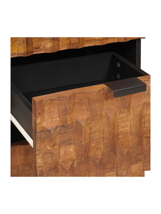Sideboard made of Wood & Metal with Drawers Acacia Brown Finish 40x33.5x75cm
