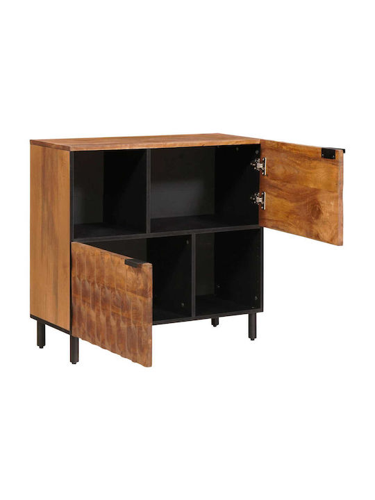 Bufet din Lemn Masiv & Metal Acacia Brown Finish 80x33.5x75cm