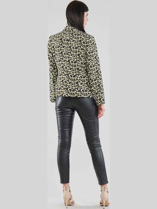 Moony Mood Oupla Γυναικείο Σακάκι Animal Print