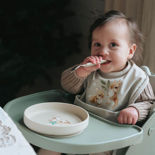 Elodie Details Baby Bib Fabric with Hoop & Loop Fastener & Pocket Beige for 3 Months+