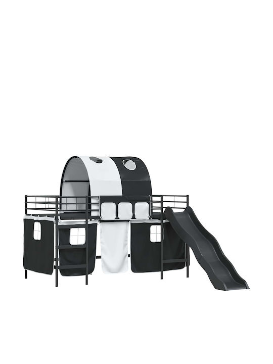 Kids Bed Single Black for Mattress 100x201cm