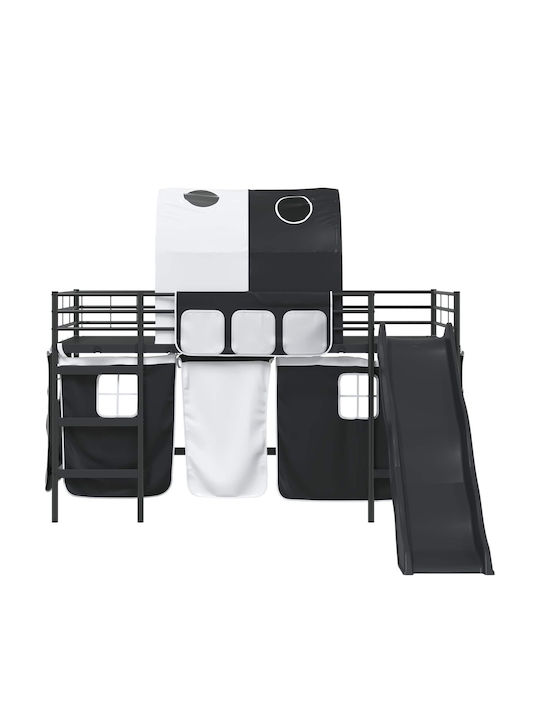 Kids Bed Single Black for Mattress 100x201cm