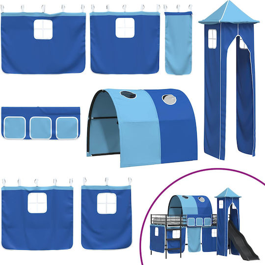 Kinderbett Einzel mit Schiebebett Schwarz für Matratze 100x201cm