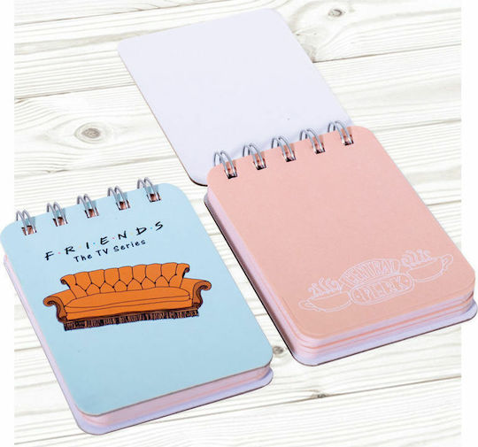 Blue Sky Studios Friends Set 2 Notepad Spiral 100 Sheets A7 with Blank Pages Blue