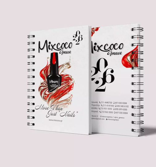 Mercan Carnet Spiral cu Pagini Albe Alb