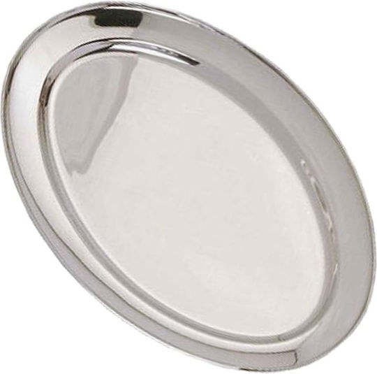 Platou de Servire Oval Inox Argintiu 50x50buc 1buc Platou de Servire Oval Inox Argintiu 50x50buc 1buc