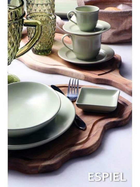 Espiel Stoneware Servierplatte Oval Keramik Green 22x16cm 1Stück