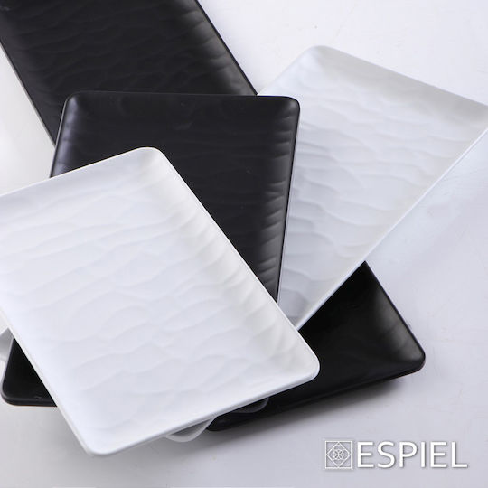 Espiel Wavy Matte Serving Platter Rectangular Black 32.5x26.5cm