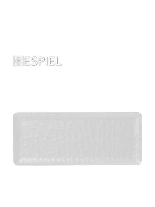 Espiel Wavy Matte Servierplatte Rechteckig Kunststoff Weiß 40x16cm 1Stück