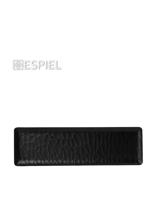 Espiel Wavy Matte Serving Platter Rectangular Black 53x16.2cm