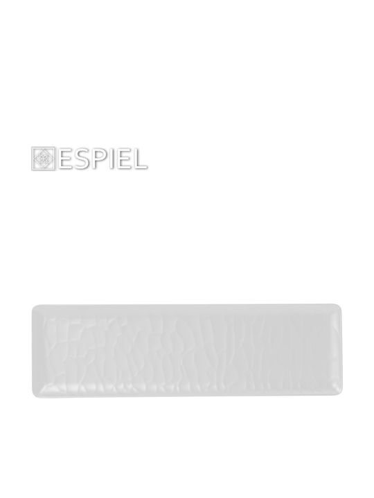 Espiel Wavy Matte Πιατέλα Σερβιρίσματος Ορθογώνια Πλαστική Λευκή 53x16.2εκ. 6τμχ