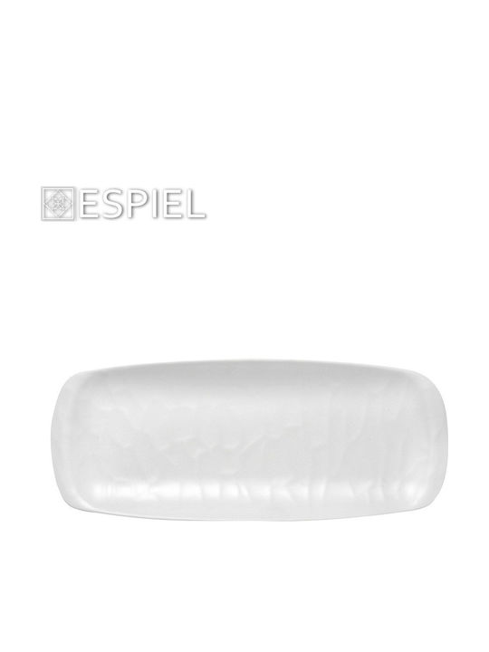 Espiel Wavy Serving Platter Rectangular Matte White 40.5x16.5cm