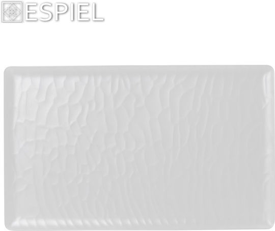 Espiel Wavy Matte Serving Platter Rectangular White 53x32.5cm