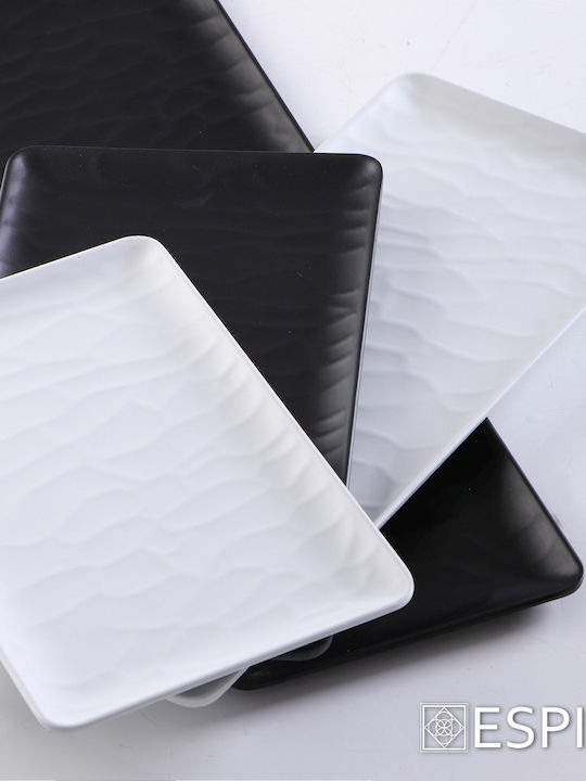 Espiel Wavy Matte Serving Platter Rectangular Black 53x32.5cm