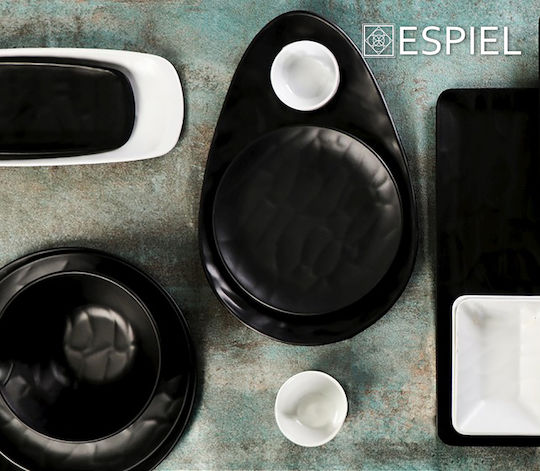 Espiel Wavy Πιατέλα Σερβιρίσματος Πλαστική Μαύρη με Διάμετρο 40εκ. 6τμχ