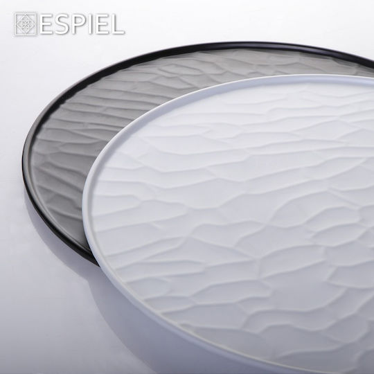 Espiel Wavy Πιατέλα Σερβιρίσματος Πλαστική Μαύρη με Διάμετρο 40εκ. 6τμχ