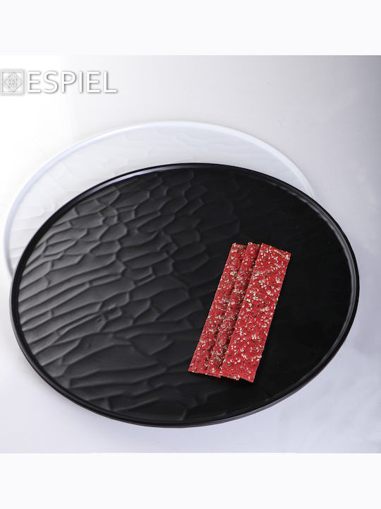 Espiel Wavy Serving Platter Black with Diameter 40cm
