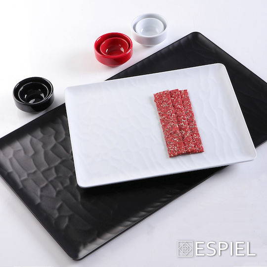 Espiel Wavy Πιατέλα Σερβιρίσματος Ορθογώνια Πλαστική Μαύρη 17x12.55εκ. 6τμχ
