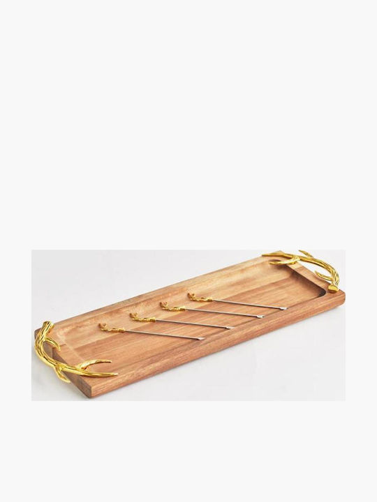 Serving Platter Rectangular Beige 40x13cm