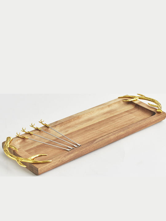 Serving Platter Rectangular Beige 40x13cm