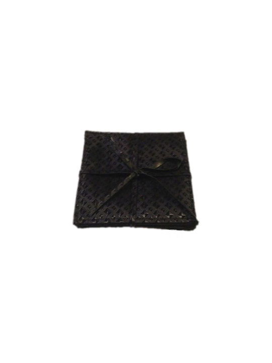 Espiel Suporturi pentru pahare Tesatura Negru 10x10cm 4buc