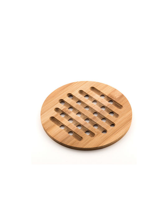 Excellent Houseware Round Coaster Wooden Brown 20cm 4pcs