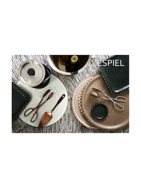 Espiel Στρογγυλό Σουβέρ από Δερματίνη Μπεζ 10.5cm 6τμχ