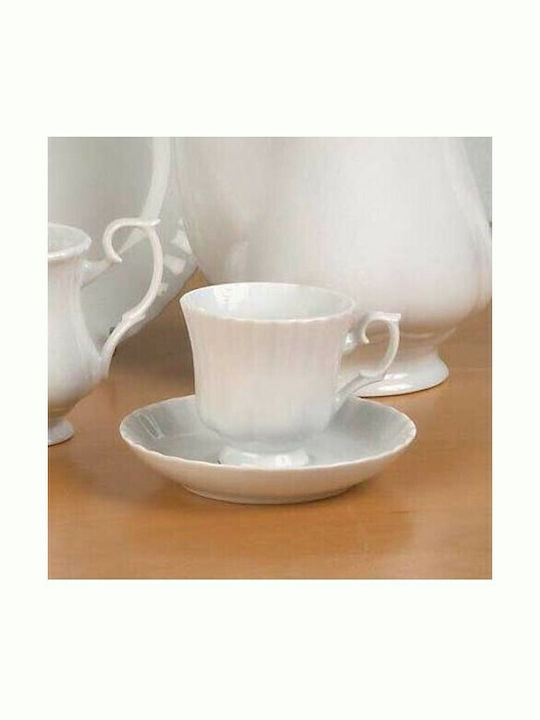Cryspo Trio Ivona Σετ Φλιτζάνια Καφέ από Πορσελάνη White 100ml 6τμχ