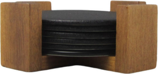 Cryspo Trio Round Coaster Wooden 10cm 6pcs