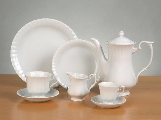 Cryspo Trio Ivona Σετ Φλιτζάνια Tσαγιού από Πορσελάνη White 250ml 6τμχ