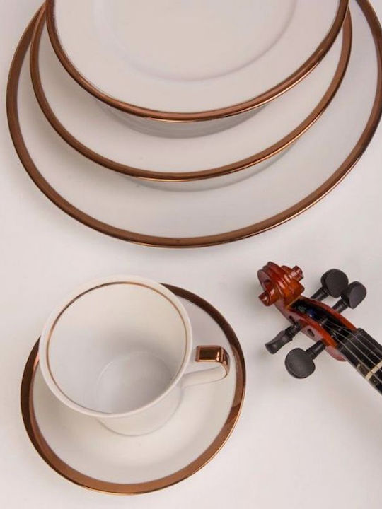 Cryspo Trio Σετ Φλιτζάνια Tσαγιού από Πορσελάνη Rose Gold 250ml 6τμχ