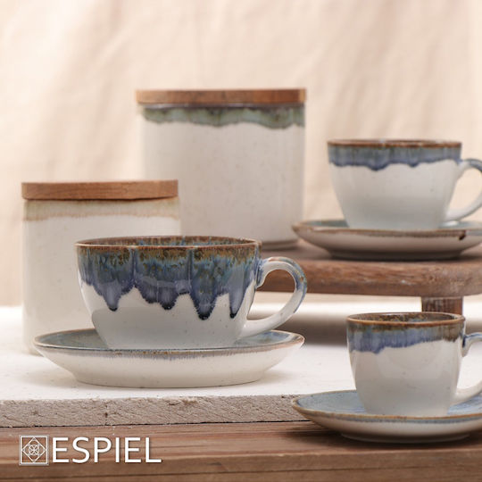 Espiel Essentials Tasse Cappuccino Keramik Blue 350ml