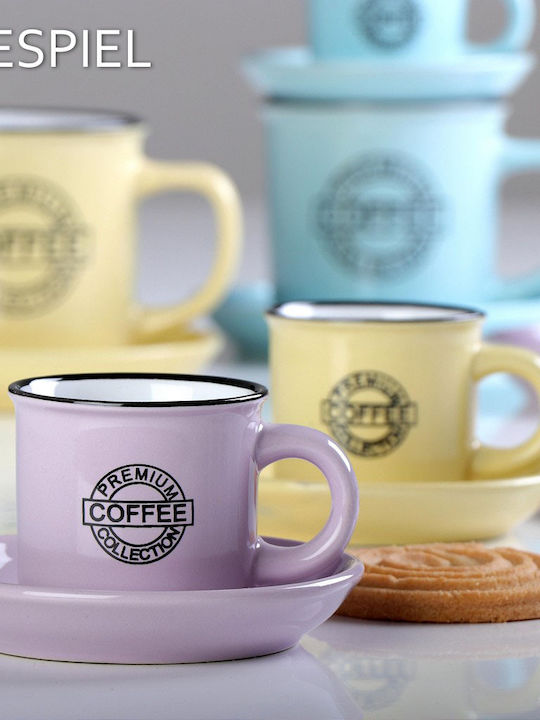 Espiel Coffee Комплект чаши Еспресо от Порцелан Розов 90мл 6бр