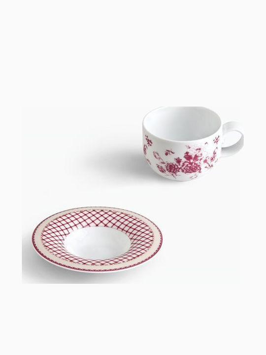 Ionia Countryside Set of Cups Tea Porcelain Pink 200ml 6pcs