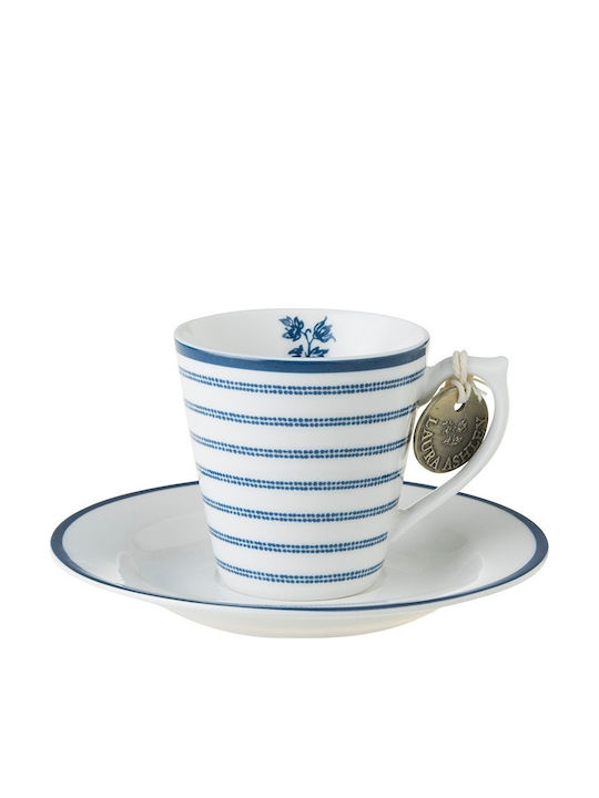 Laura Ashley Blueprint Σετ Φλιτζάνια Espresso από Πορσελάνη Floris & Candy Stripe 100ml 4τμχ