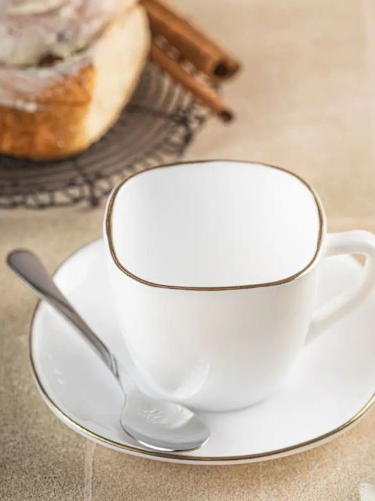KING Hoff Set Tassen Kaffee Glas Braun 220ml 12Stück