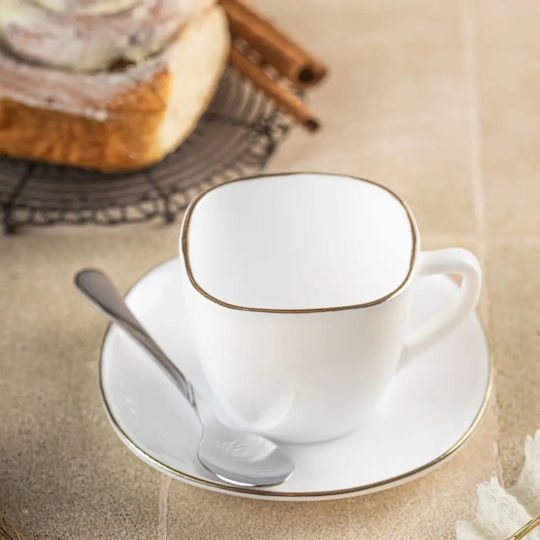 KING Hoff Set Tassen Kaffee Glas Braun 220ml 12Stück