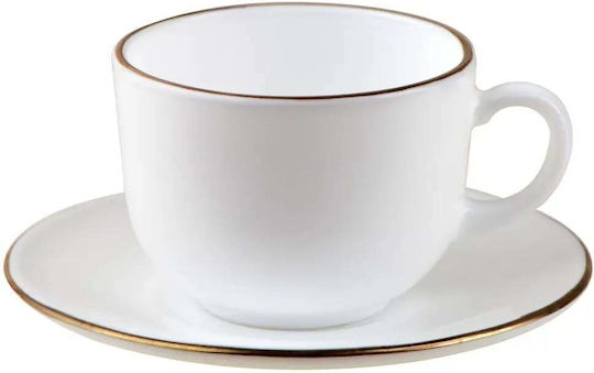 KING Hoff Set Tassen Kaffee Glas Braun 210ml 12Stück