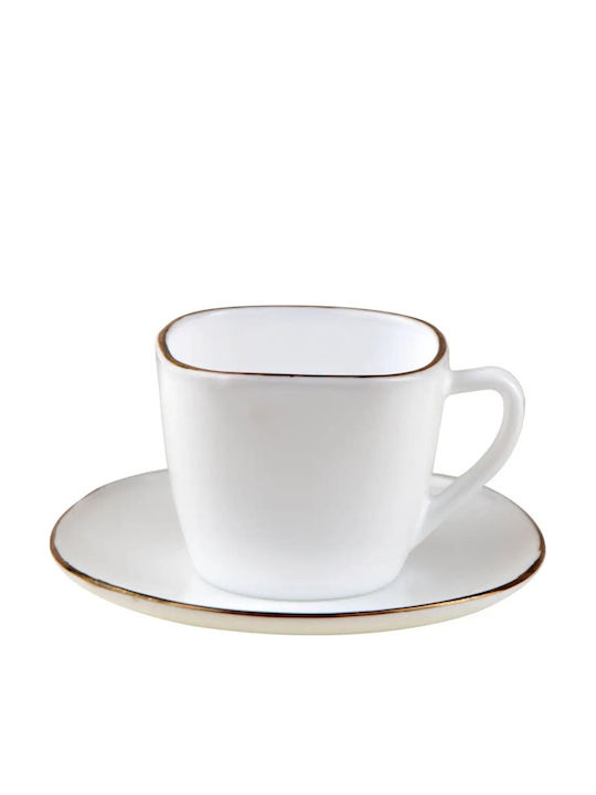 KING Hoff Set Tassen Kaffee Glas Braun 220ml 12Stück