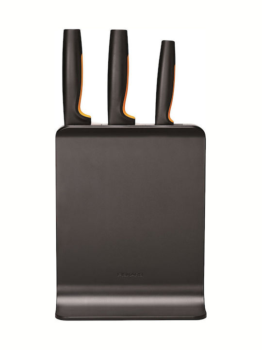 Fiskars Σετ Μαχαίρια με Βάση από Ανοξείδωτο Ατσάλι 3τμχ