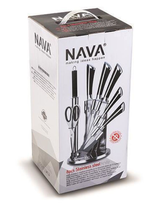 Nava Set Knives with Base Made of Stainless Steel 20cm 8 Pieces