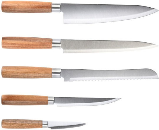 Estia Allure Knife Set with Block from Stainless Steel Estia Allure Knife Set with Block from Stainless Steel