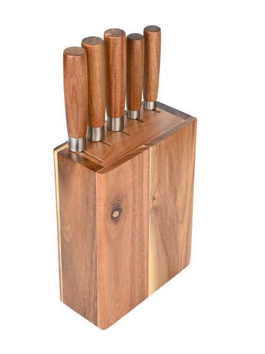 Estia Knife Set with Block from Stainless Steel 5pcs