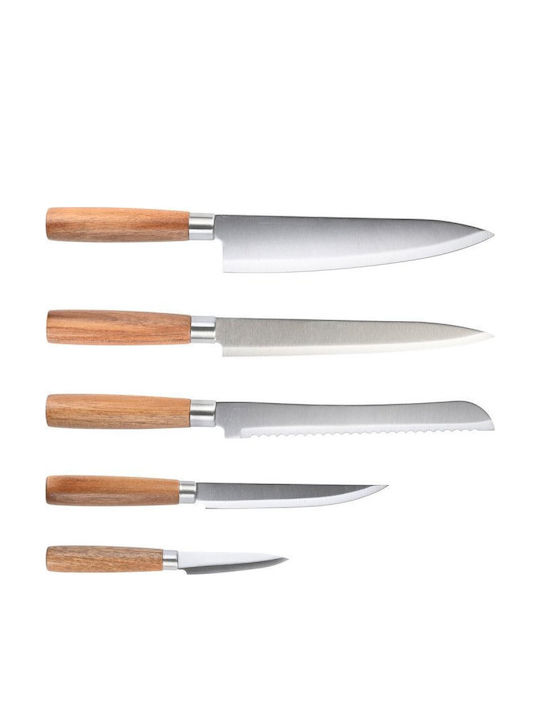 Estia Knife Set with Block from Stainless Steel 5pcs