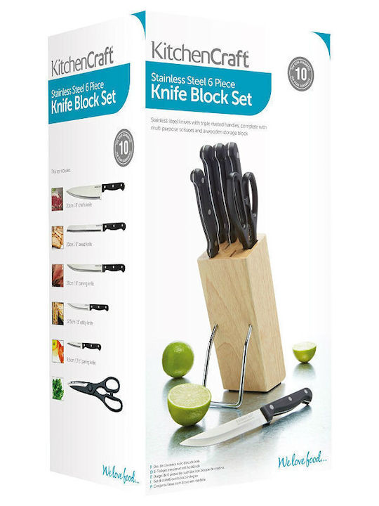Kitchen Craft Messerset mit Block aus rostfreiem Stahl