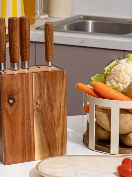 Estia Knife Set with Block from Stainless Steel 5pcs