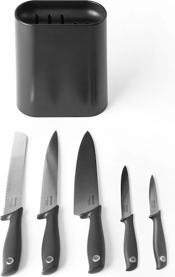 Brabantia Tasty Σετ Μαχαίρια με Βάση από Ανοξείδωτο Ατσάλι 5τμχ
