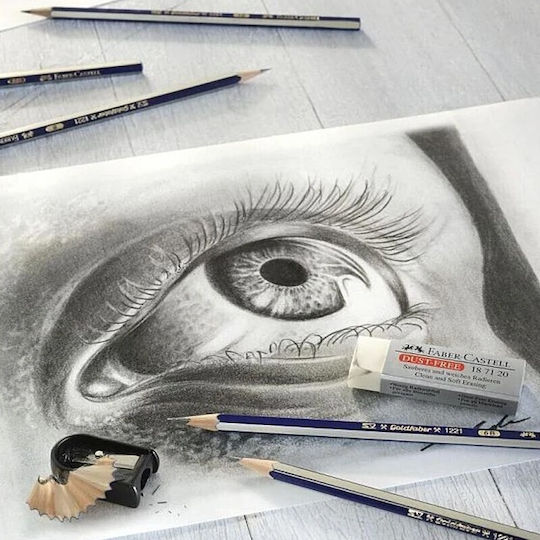 Faber-Castell Goldfaber Σετ 6 Μολύβια με Ξύστρα και Γόμα Μπλε